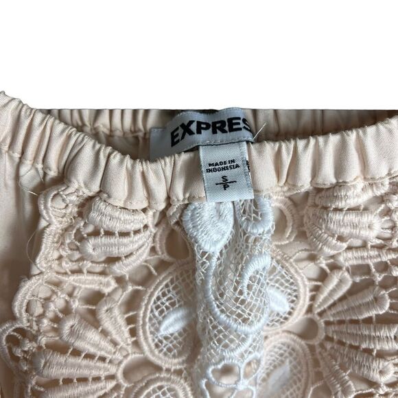 Express Pink Lace Peasant Blouse Small EUC - Picture 2 of 7